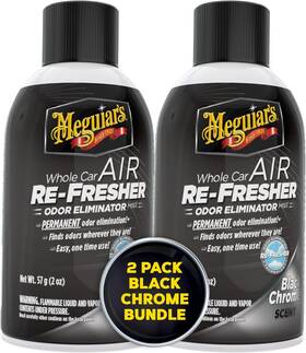 G181302 Meguiars Whole Car Air Refresher Odor Eliminator Spray Black Chrome