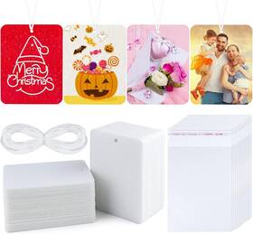 A2012mhdya Miahart 30 Piece Sublimation Air Freshener Blanks With Bags Diy White