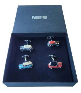 80902352311 Mini Cooper Genuine Bmw Red Black White Blue Cufflinks Set Of 4 New Oem