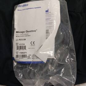 61234 Mirage Res Med Quattro Slm Full Face Mask Size M Medium Model#61234 Brand New