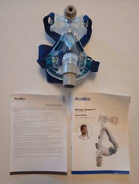 61260 Mirage Quattro Full Face Mask - Size X-small Res Med Brand-new No Box