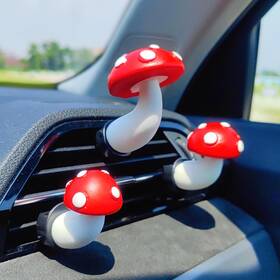 Qccfk-3mogu-fba Motaney Cute Mushroom Car Air Freshener Vent Clip Decor Red