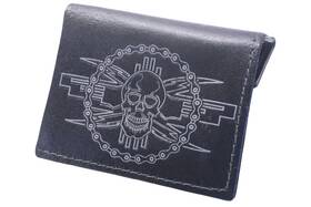 14911 Mustang Skull Leather Wallet Nos