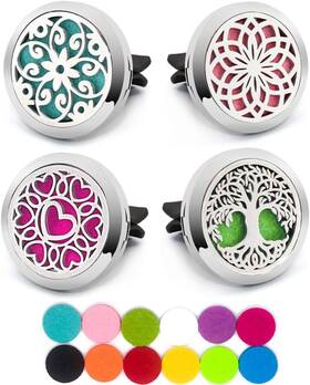 Nc002 Nadiho 4 Pcs Essential Oil Car Diffuser Vent Clip Tree Heart 2 Flowers