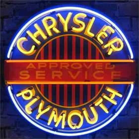 5crypl Neonetics Chrysler Plymouth Neon Sign With Backing 24 Width X Height