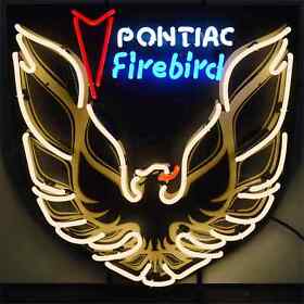 5fbrdb Neonetics Pontiac Firebird Gold Neon Sign With Backing 24 Width X Heig