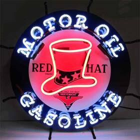 5gsrht Neonetics Red Hat Motor Oil Gasoline Neon Sign 24 Width X Height 4 D