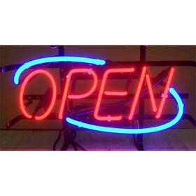 5openn Neonetics Open Blue Border Neon Sign 18 Width X 10 Height 4 Depth