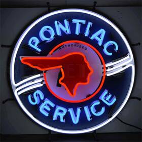 5ponbk Neonetics Pontiac Service Neon Sign With Backing 24 Width X Height 4