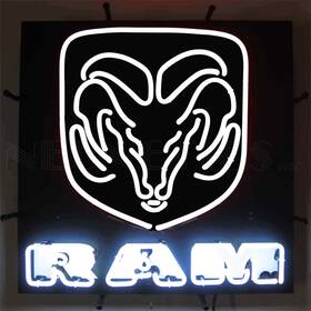 5ramwh Neonetics Ram White Neon Sign With Backing 24 Width X Height 4 Depth