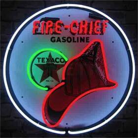 5txfir Neonetics Texaco Fire Chief Gasoline Neon Sign 24 Width X Height 4 D