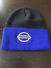 Nis08004800 Nissan Blue And Black Winter Beanie Hat
