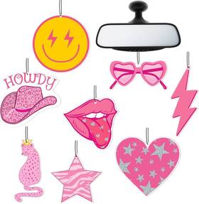 Lin-220617-o Nosiny 8 Pieces Pink Preppy Car Air Freshener Boho Lip Lightning Bolt