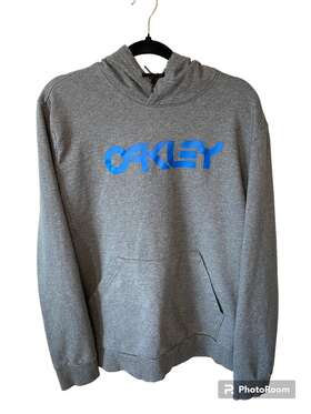 Foa402599-9bj-xl Oakley Pullover Hoodie L Gray With Black Draw-string