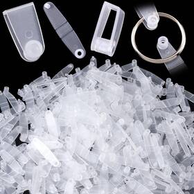 Oiiki 746131478874 150pcs Clear Acrylic Keychain Connector Snap Tabs