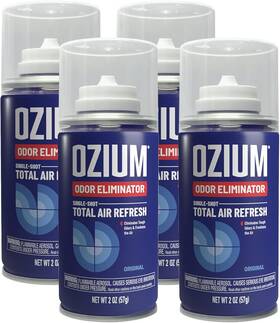 A807079-4 Ozium Air Sanitizer 2 Oz Car Fogger Single-shot Smoke Odor Eliminator Blue