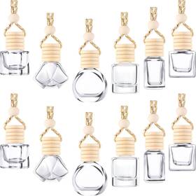 Style-01 Patelai 12 Pcs 8ml Hanging Car Air Freshener Perfume Bottle Empty Clear