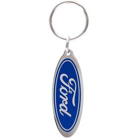 004191r01 Plasticolor Ford Oval Logo Enamel Keychain Silver