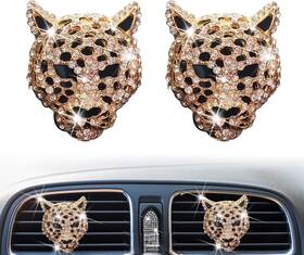 Pluzmecalm 745746593873 2pcs Golden Bling Leopard Air Fresheners 0.5 Ounce Pack Of 2
