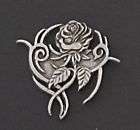 Pna1016 Hot Leathers Tribal Rose Hand Carved Pewter Pin