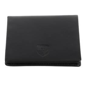 Wap-030-036-0k Porsche Genuine Black Leather Rfid Folding Credit Card Wallet
