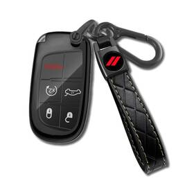 Qzxiaogu 614172579457 Compatible With Dodge Key Fob Cover Keychain Soft Medium Black