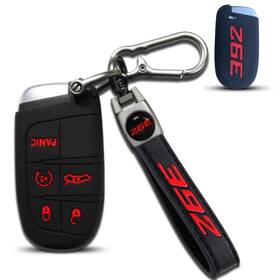 Qzxiaogu 614173251123 For Dodge Keychain With Soft Silicone Protection Key Case Medium Red