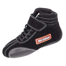 30400908 Racequip Euro Carbon-l Series Race Shoes Sfi 3.3/ 5 Certified Black Youth Size 8