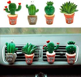 Ramahp 783296964002 Cactus Car Air Freshener - Vent Clip Interior Accessory Scent Green