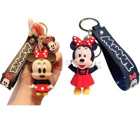 Rawan Fresh 804854278406 2pcs Mouse Cartoon Keychains For Girls Suitable And Modreate Red