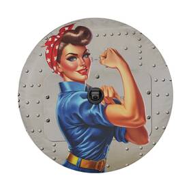 Mchz2346 Roadguard Covers Rosie The Riveter Power-up Spare Tire Cover With Backup Camera Hole Option