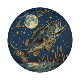 Mchz2422 Roadguard Covers Small Mouth Bass Under The Moonlight Tire Cover With Backup Camera Hole Option
