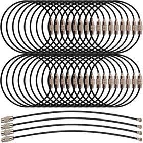 Skc-50bk Royhoo 50pcs Black Stainless Steel Wire Keychains Cable Key Rings Heavy Duty
