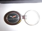 Rs947 Unbranded Chevrolet Corvette Keychain Heavy Metal Black Domed With Logo