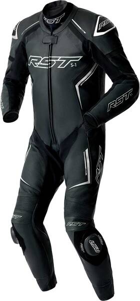 103604whi-48 Rst S1 D3o Leather Motorcycle Suit Black/white Size 2x