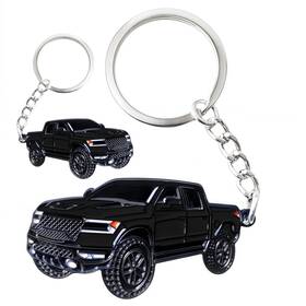 Ruihedahb 718202806473 1pc Double-sided Car Keychain For Dodge Ram Key Lightweight Black