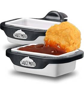 Saucemoto 649906987000 Dip Clip An In-car Sauce Holder For Ketchup And Dipping Sauces Gray