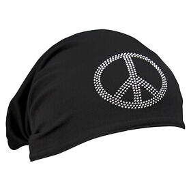 Dz01-s02 Schampa Technical New Black Peace Sign Doo-z Bandana Headwrap 14-1248
