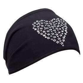 Dz02-s05 Schampa Technical Wear 14-1275 New Mini Doo-z Headband Black With Silver Heart Motorcycle