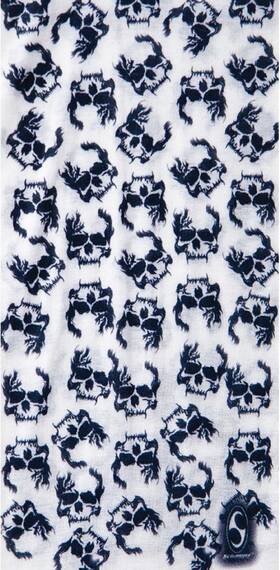 2502-0107 Schampa Tube-84 Black/white Skulls Tube Multi-wear Headwear -