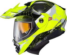 96-1054-ec Scorpion Exo-at960 Topographic Helmets With Electric Shield Md Yellow