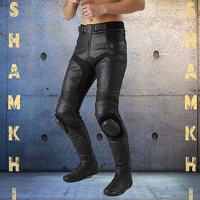 Si14solid Shamkhi Custom Mens Leather Motorcycle Racing Pant Padded Riding Genuine Heavy Duty