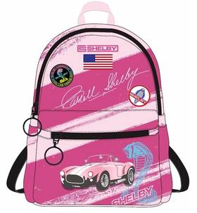 Sa-rr0006y-pnk Shelby Carroll Signature Pink Mini Backpack - Ford Mustang Gt500 Super Snake Svt