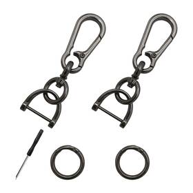 Shmzk-4163cs Shmzk 2pcs Car Keychain Detachable Horseshoe Shape Compact Bright Black