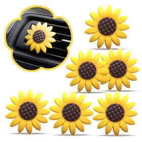 Smilfuy-smfy-150 Smilfuy Sunflower Air Vent Clip Car Fresheners Decor 6pcs Yellow