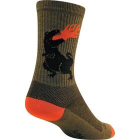 Sockguy 091037529763 Dinosaur Wool Socks - 6 Inch Green Large/x-large Wcrdino L