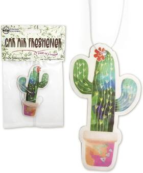 Sonoran Souvenirs 304369513103 Watercolor Cactus Air Freshener For Car - Automotive Accessory Red Green