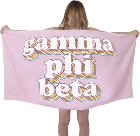 3386 Sorority Shop Gpb Beach Towel - Gamma Phi Beta Retro Oversize Multicolor