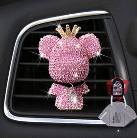 Cr-q4tt-gbwo Sozbkelns Bling Cute Diamond Bear Air Vent Clips Car 1 Ounce Pack Of Pink