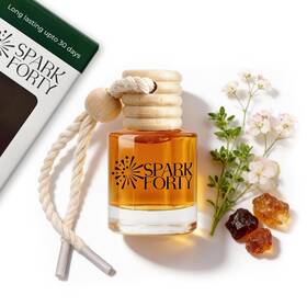 Sf1001 Sparkforty Floral Car Air Freshener Natural Long-lasting Beige And Clear